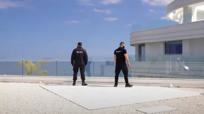 Guards protecting a villa
